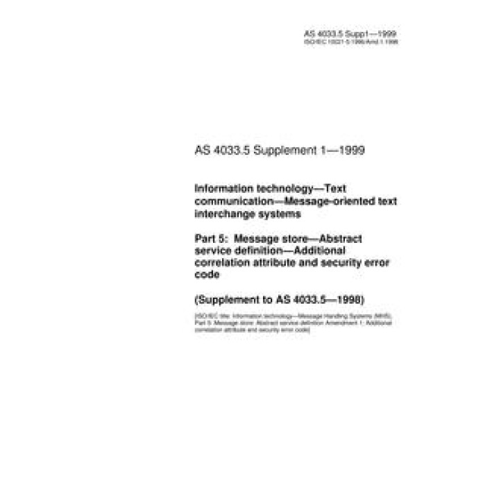 AS/NZS 4033.5 SUPP 1 PDF