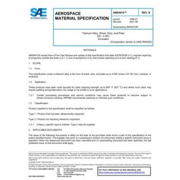 SAE AMS4910S PDF