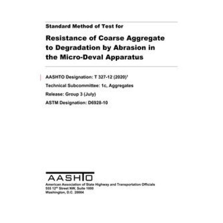 AASHTO T 327 PDF download