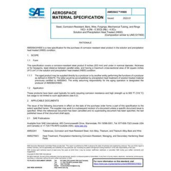 SAE AMS5643/H900 PDF