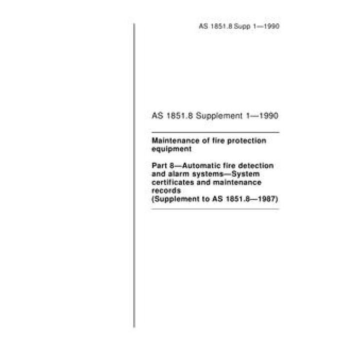 AS 1851.8 SUPP 1 PDF