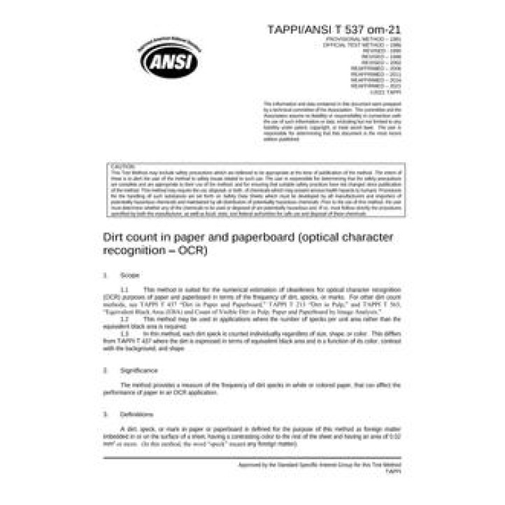 TAPPI T 537 PDF